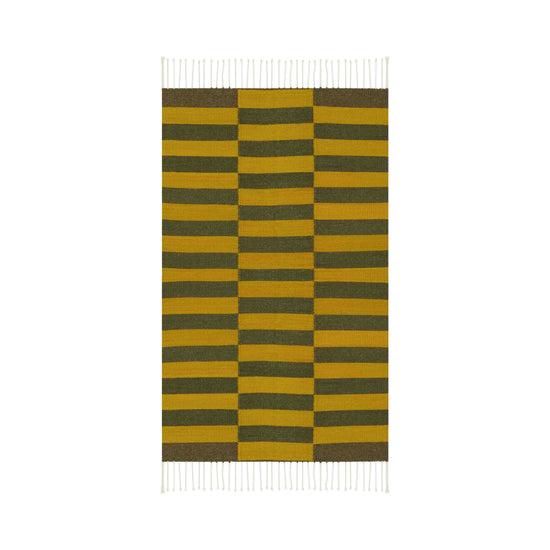 Fresh Natural Dye Handwoven Rug | Greens