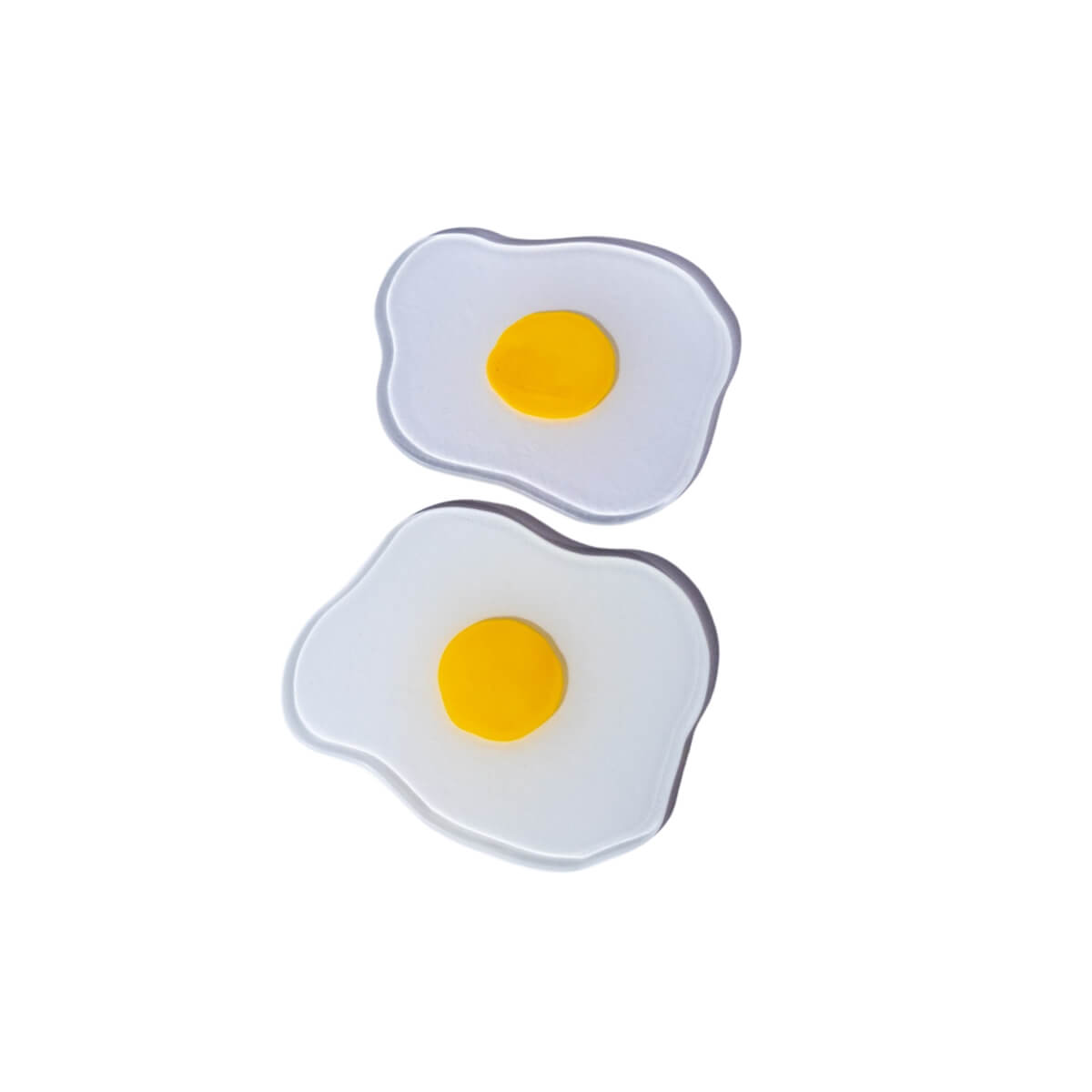 Squiggled Raw To Fried Egg Glass Coaster Set of Two