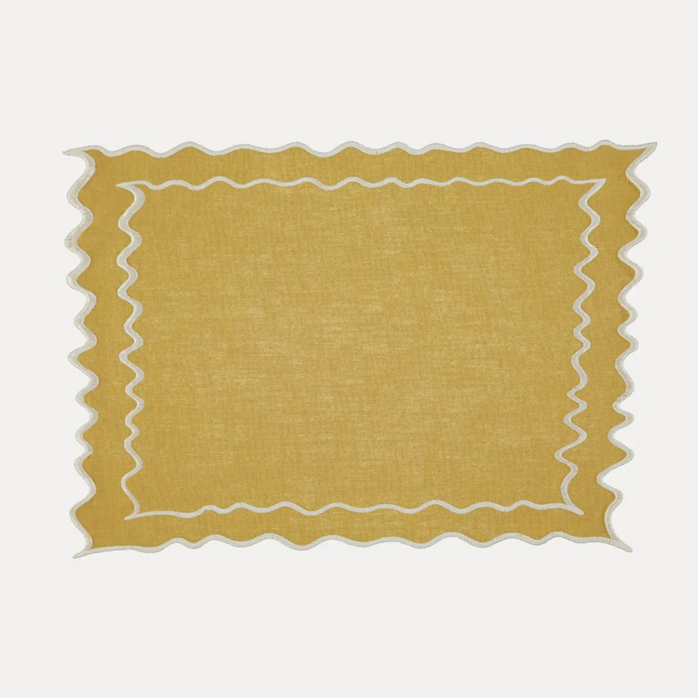 Vila Placemat, Yellow with White