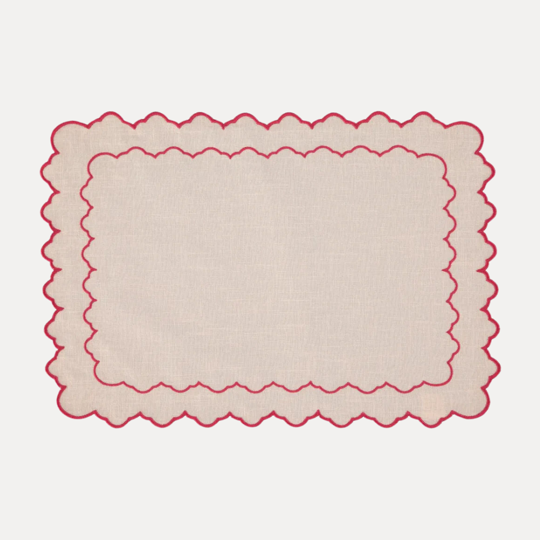 Esmeralda Placemat, Baby Pink with Pink