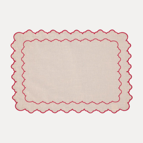 Esmeralda Placemat, Baby Pink with Pink