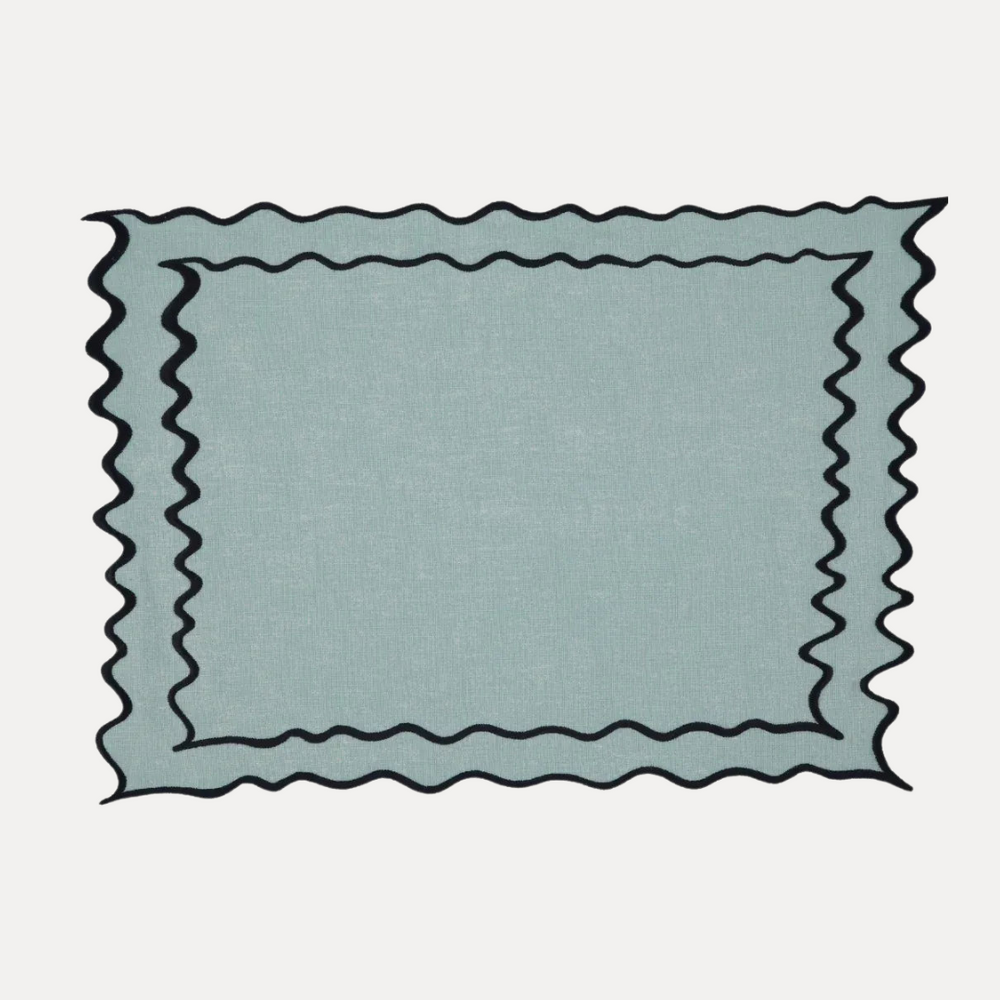 Vila Placemat, Water Blue with Dark Blue