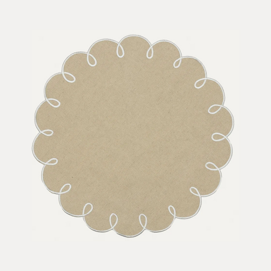 Lisbon Placemat, Beige with White