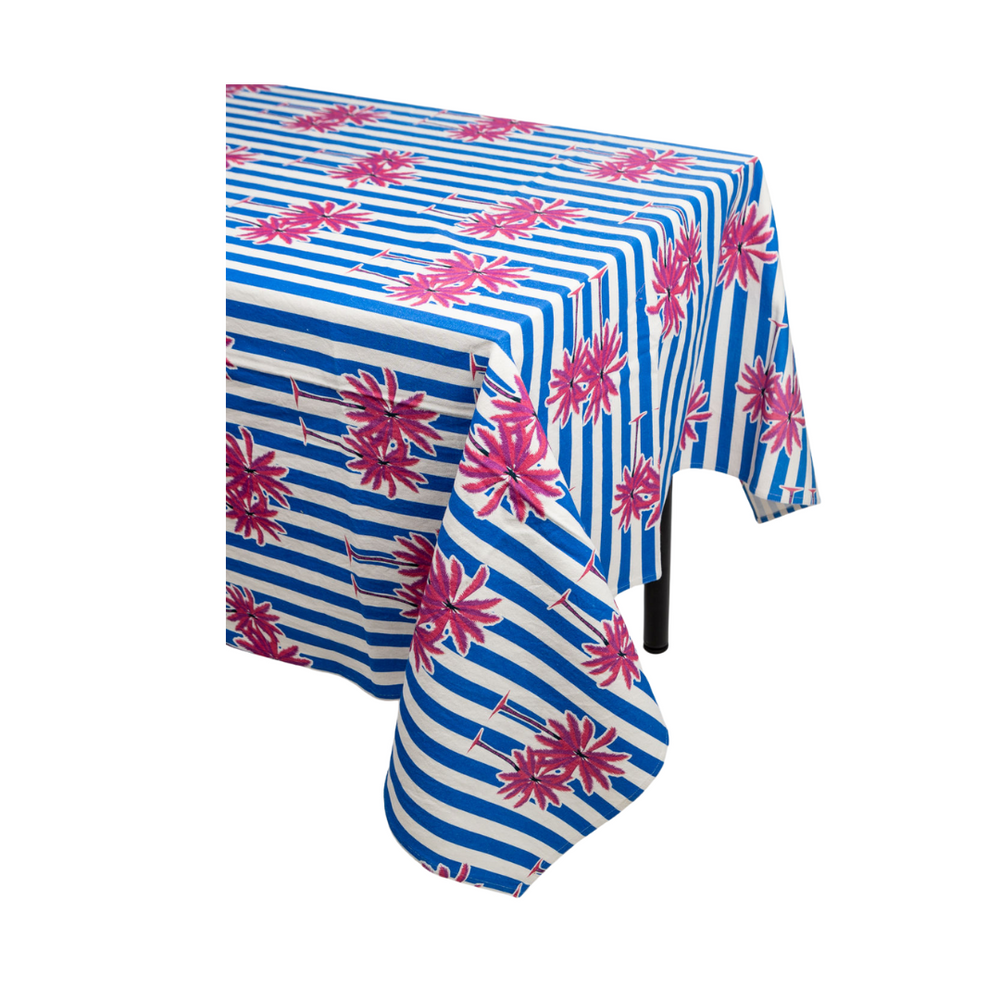 Printed Ikat Cotton Tablecloth - Style #47