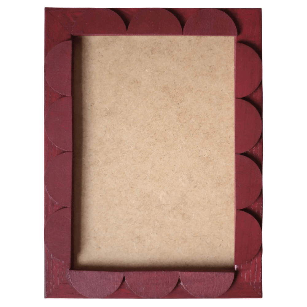 Brick Red Stained Scallop Frame