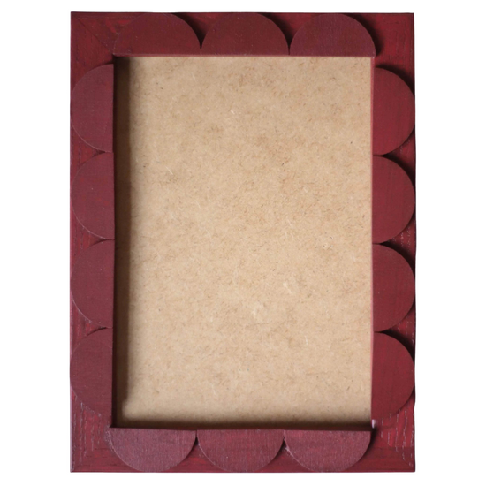 Brick Red Stained Scallop Frame