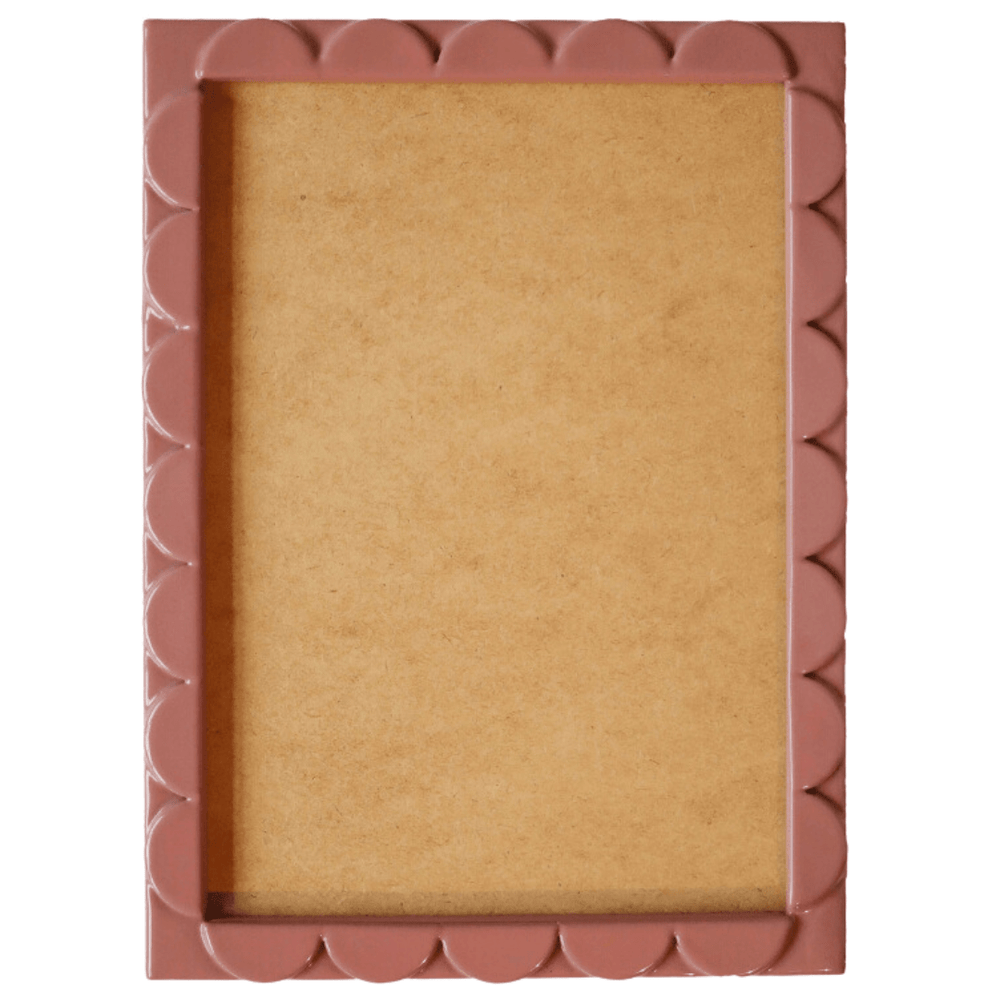 Dusty Rose Lacquered Scallop Frame