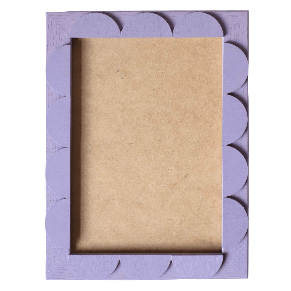 French Lavender Stained Scallop Frame