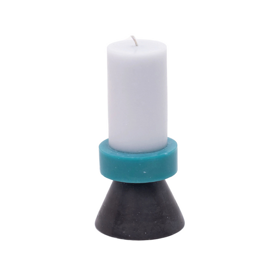 Stack Candle Tall - Lilac / Turquoise / Charcoal