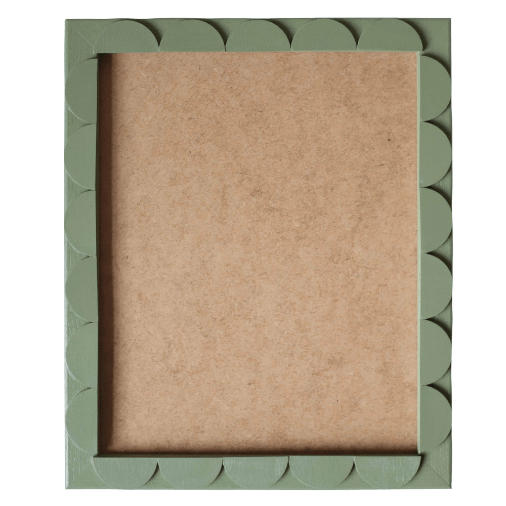 Sage Green Stained Scallop Frame