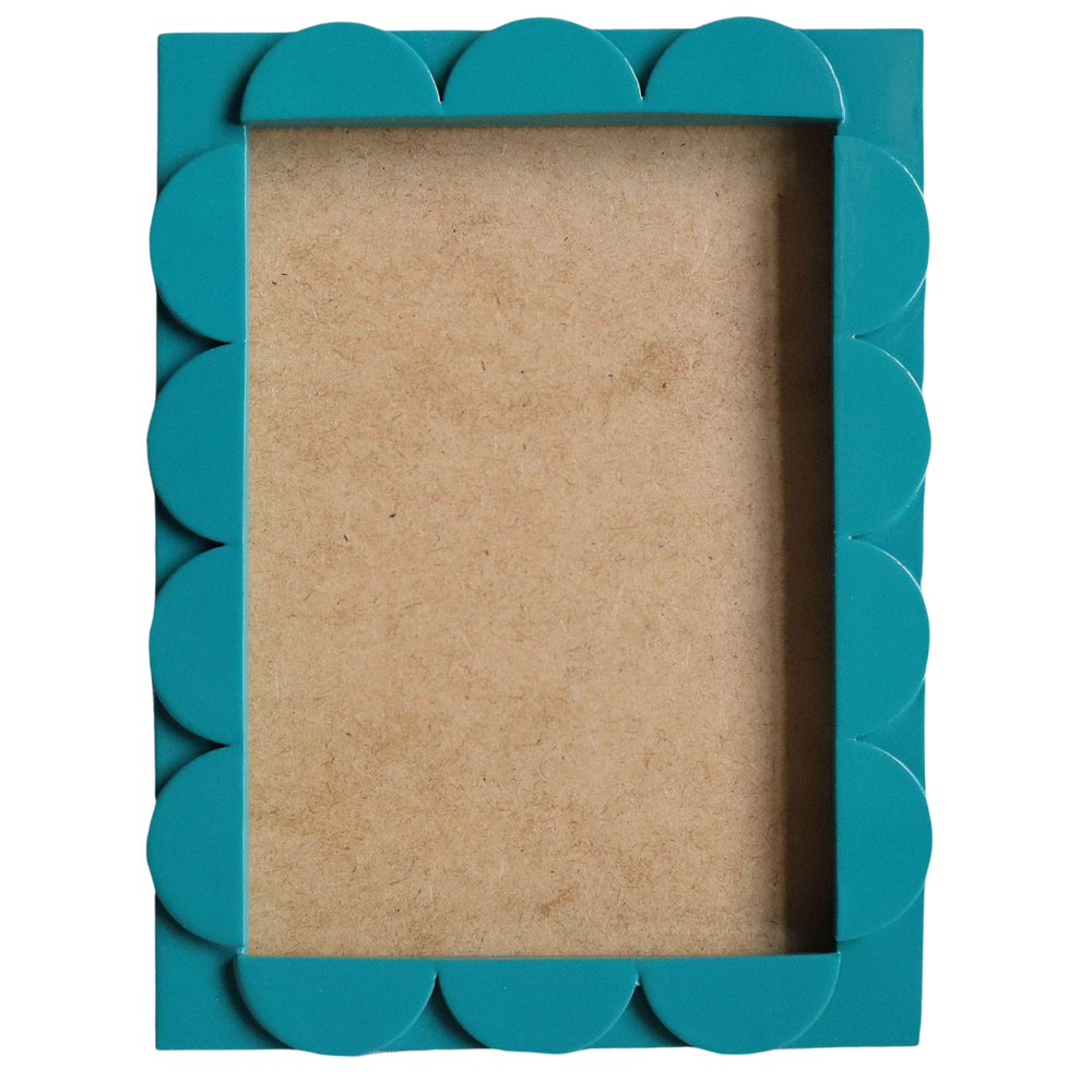 Teal Lacquered Scallop Frame