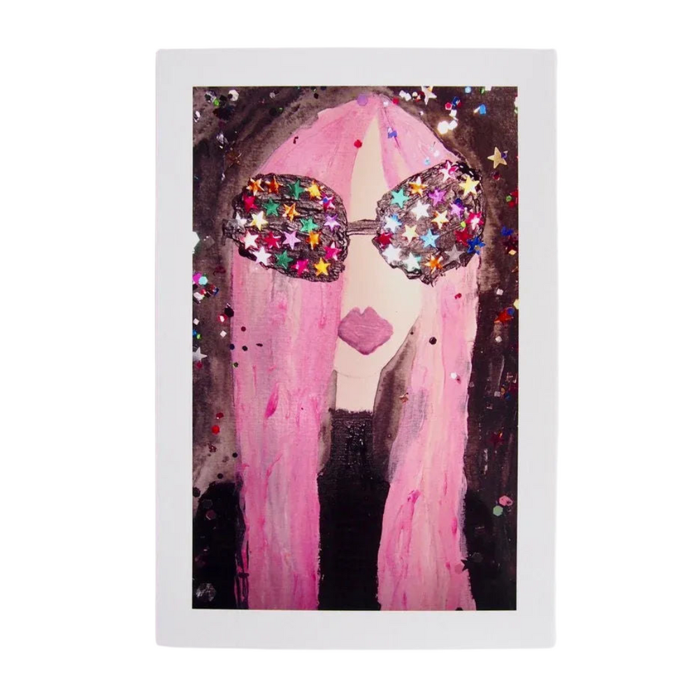 Giclee Print Starry Eyes Pink Hair