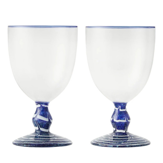 The Blue Ripple Wine Glass Duo