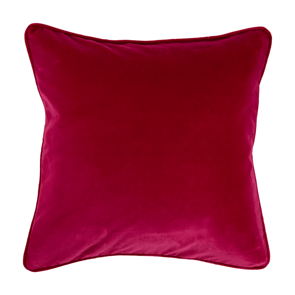 Velvet Cushion - Cranberry