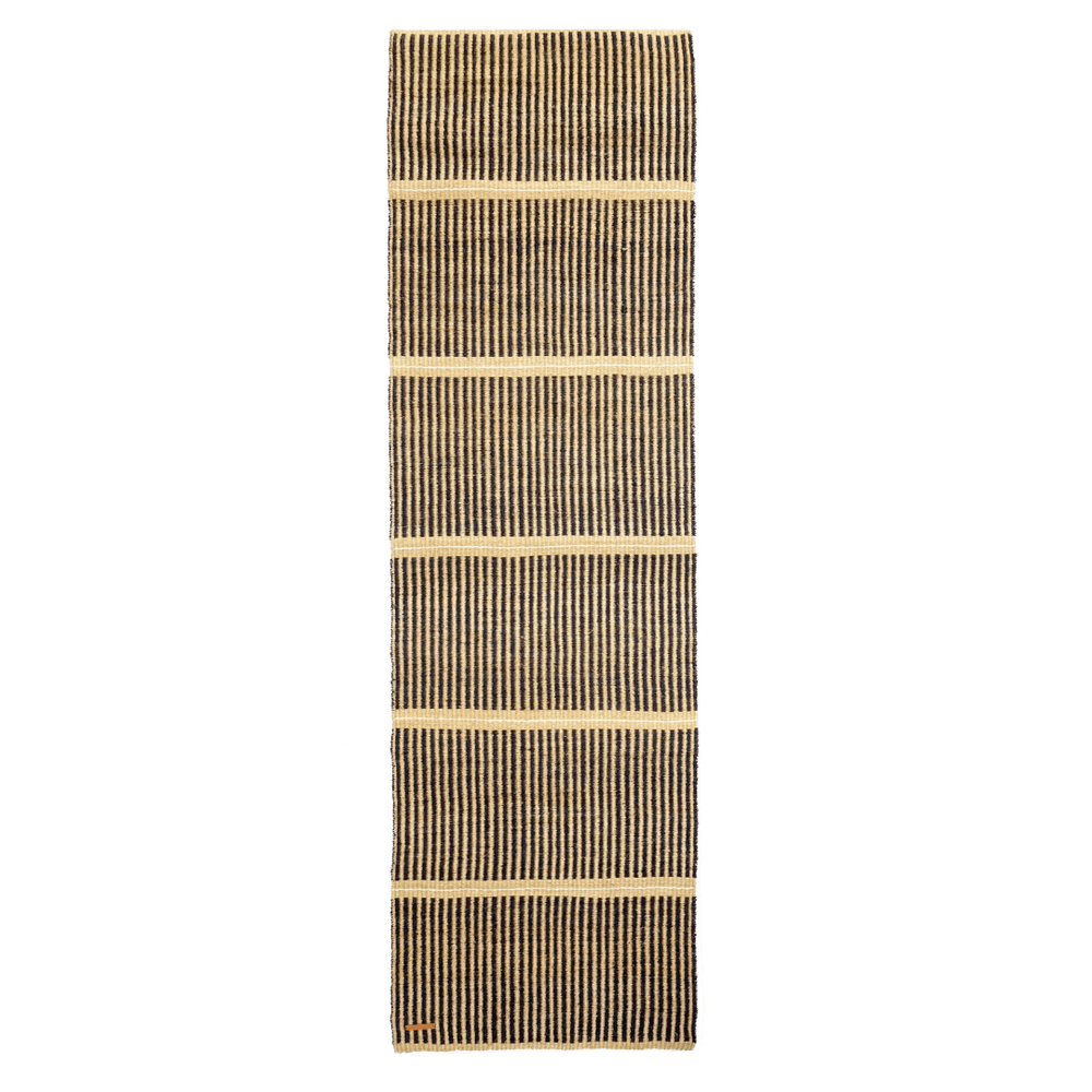 KICHANA: Natural & Black Woven Sisal Floor Runner