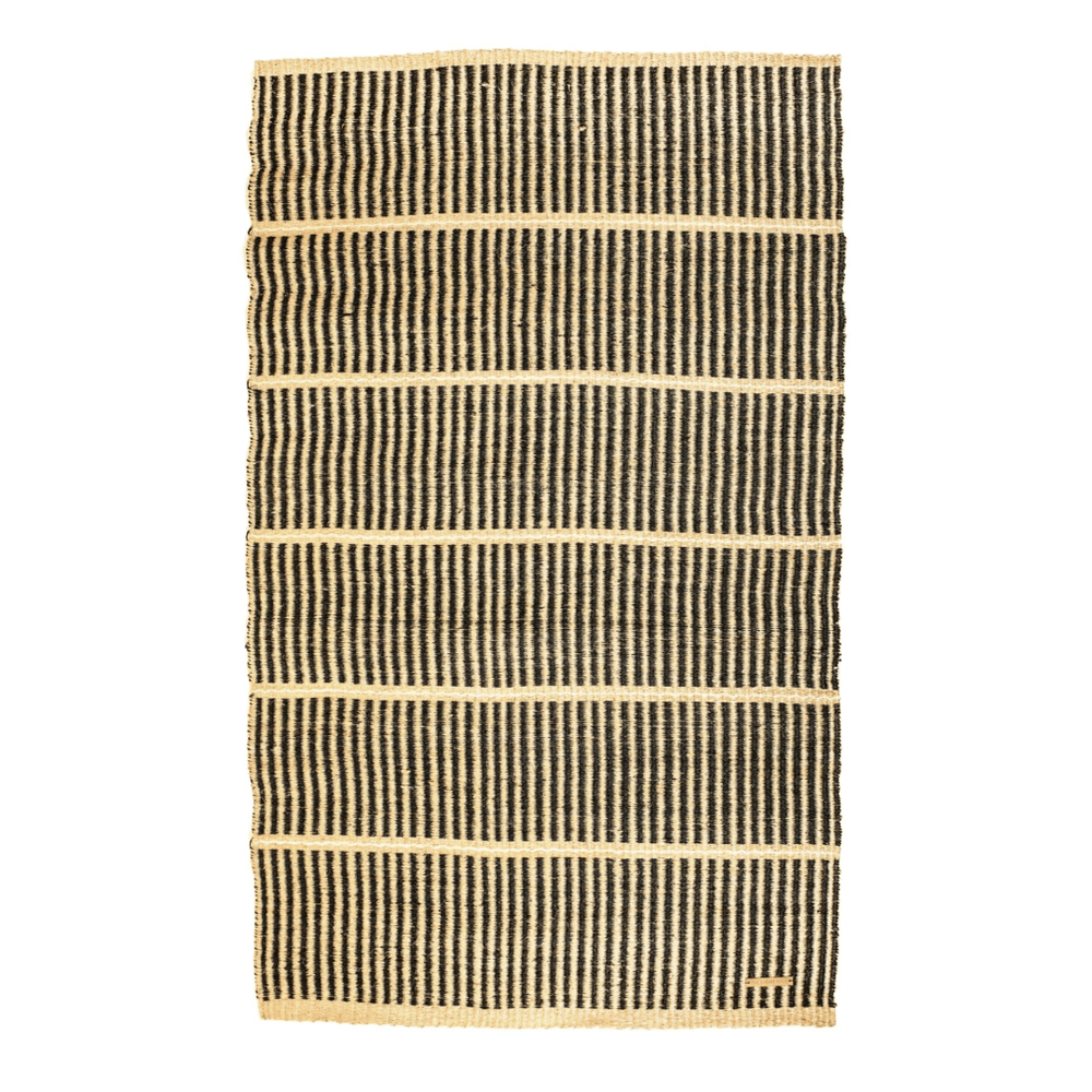 KICHANA: Small Natural & Black Woven Sisal Rug