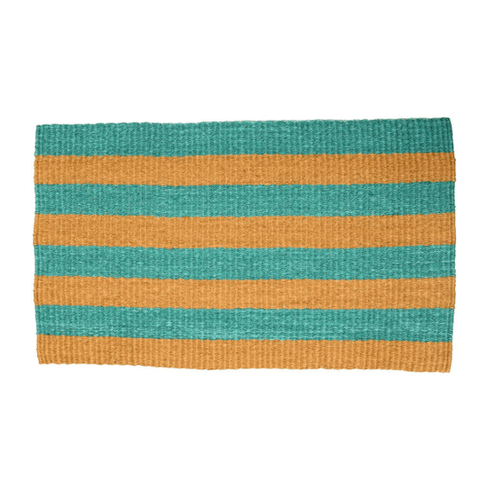 MIALE: Turquoise & Gold Woven Sisal Doormat