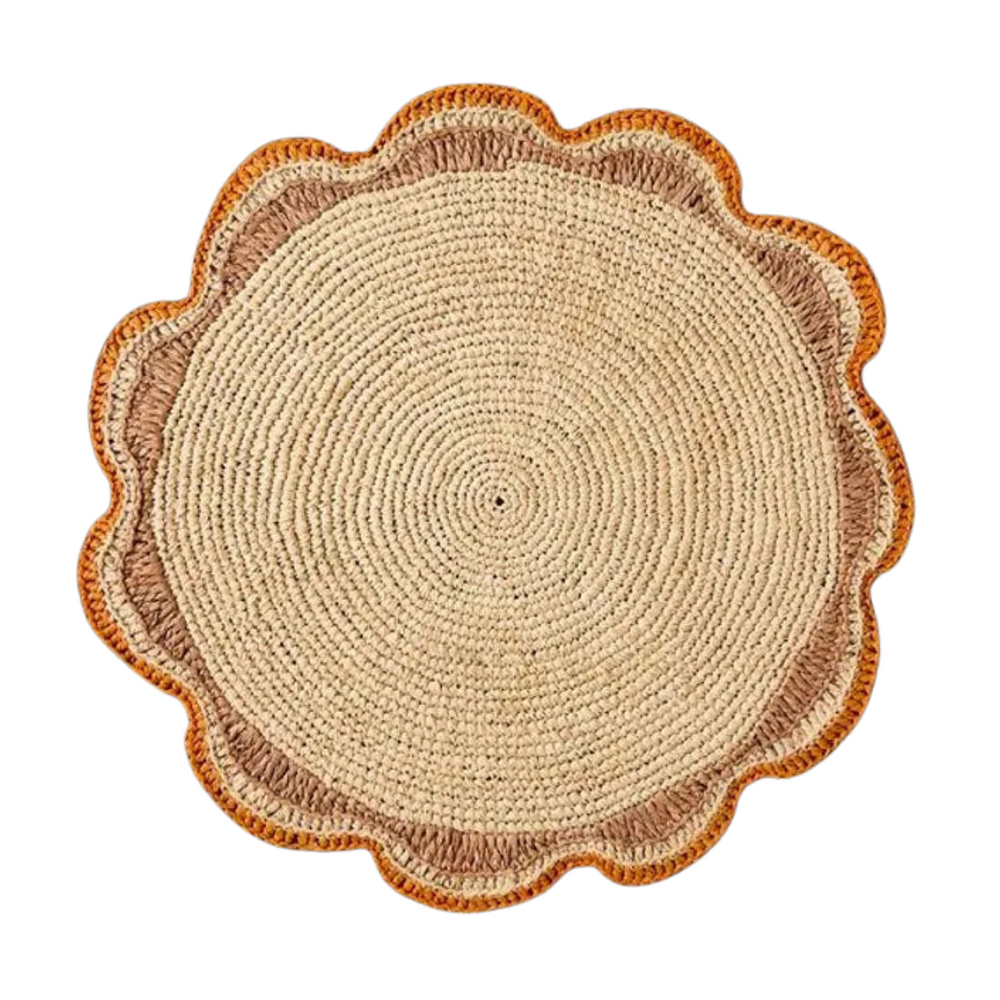 Eco-Friendly Custom Made Placemats & Crocheted Raffia Coasters - Handmade Table Mats