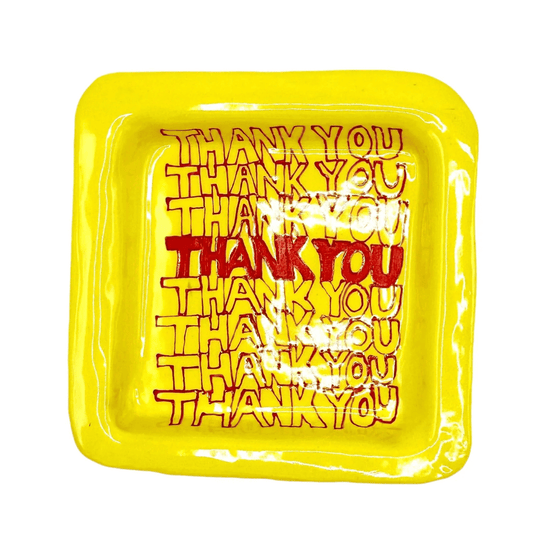 Thank You Trinket Tray Yellow & Red