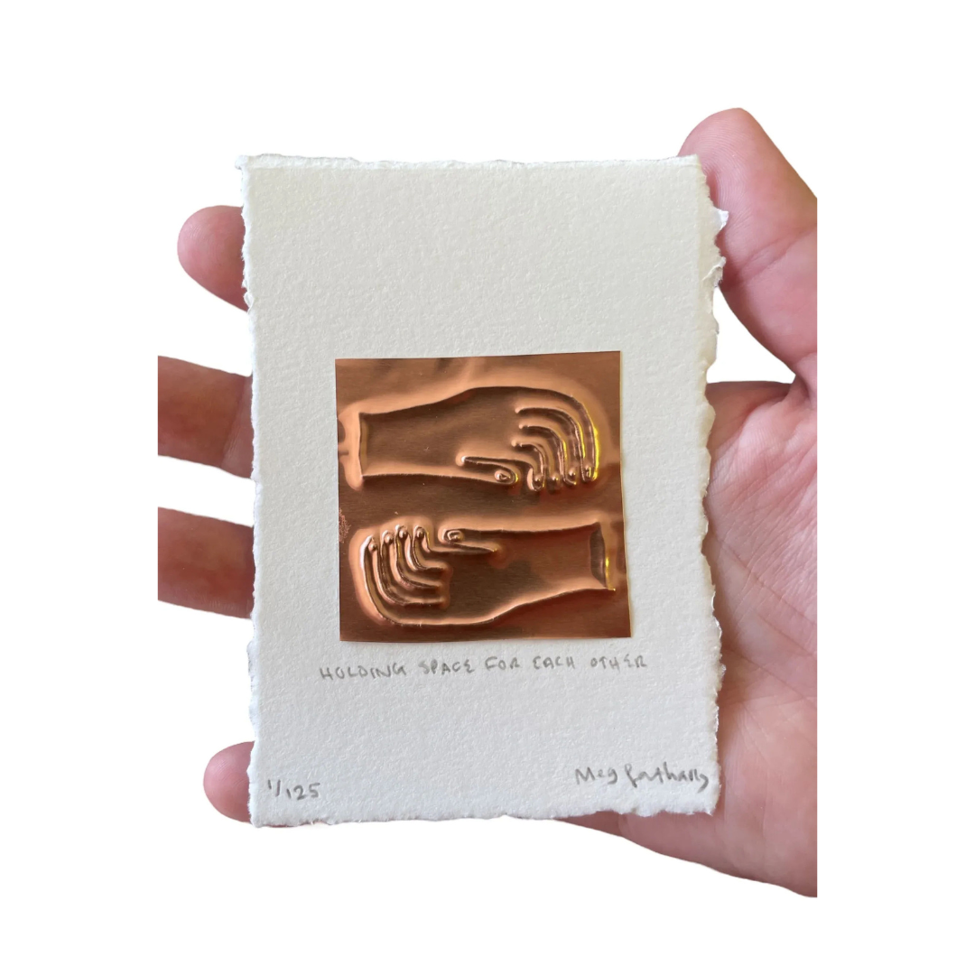 Limited Edition Holding Space Rose Gold Embossing Artwork