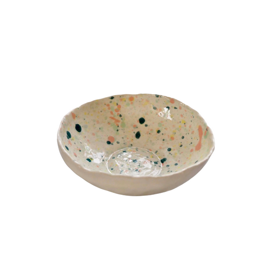 Handmade Mini Rainbow Splatter Ceramic Ring Dish