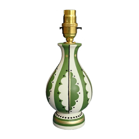 Oak Leaf Vase Lamp - Green Gold