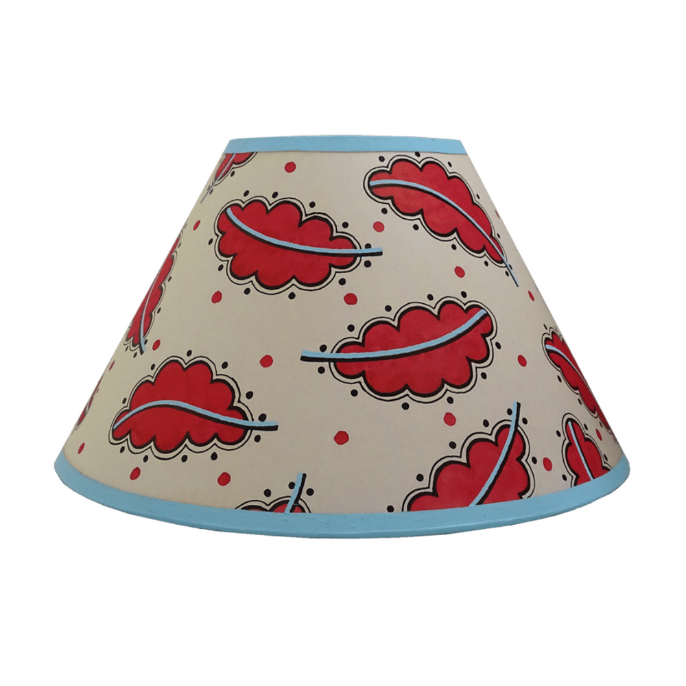 Oak Leaf Hand Painted 10" Lampshade in Red Blue