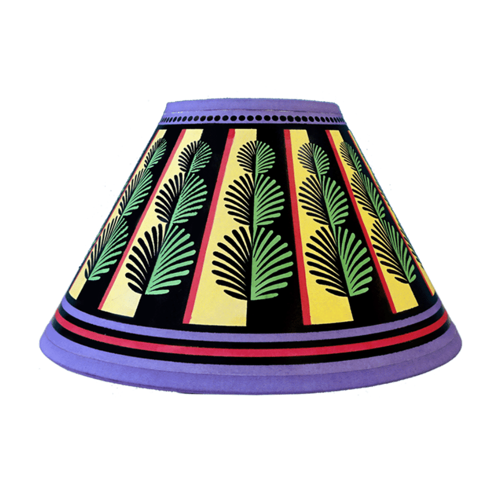 Topiary Hand Painted 10" Lampshade in Yellow Green Purple