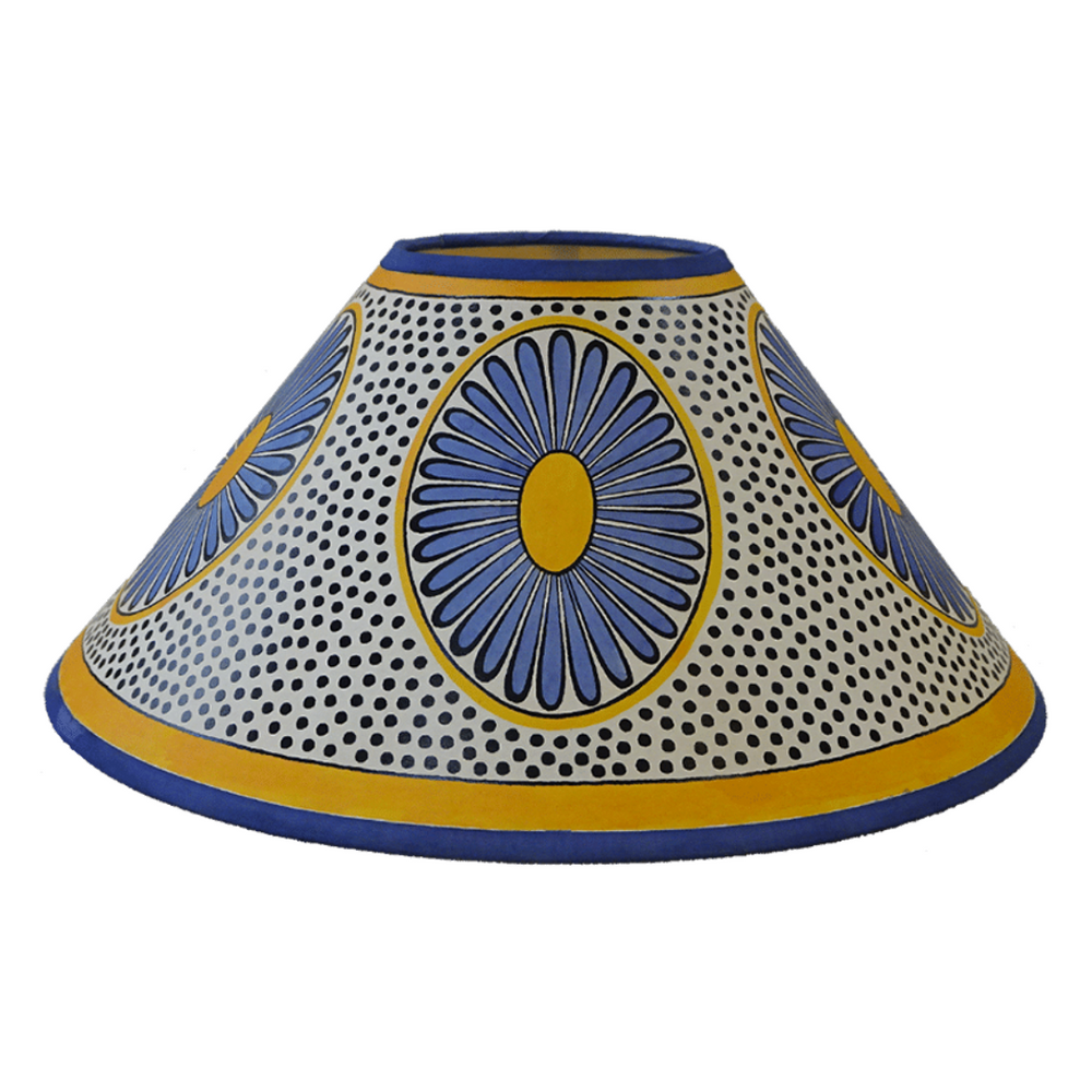 Daisy Hand Painted 14" Lampshade in Blue Yellow