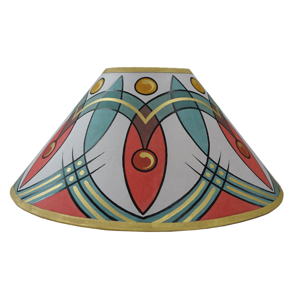 Harlequin Hand Painted 14" Lampshade in Teal Gold