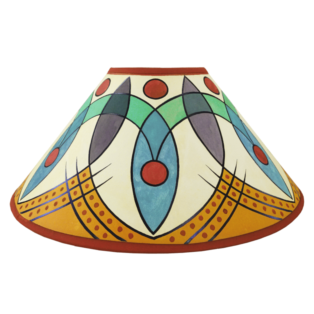 Harlequin Hand Painted 14" Lampshade in Yellow Red