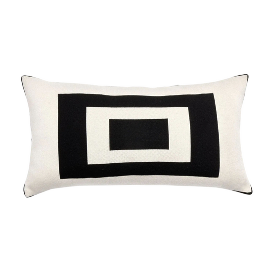 Bold Frame Jacquard Cushion - Off White