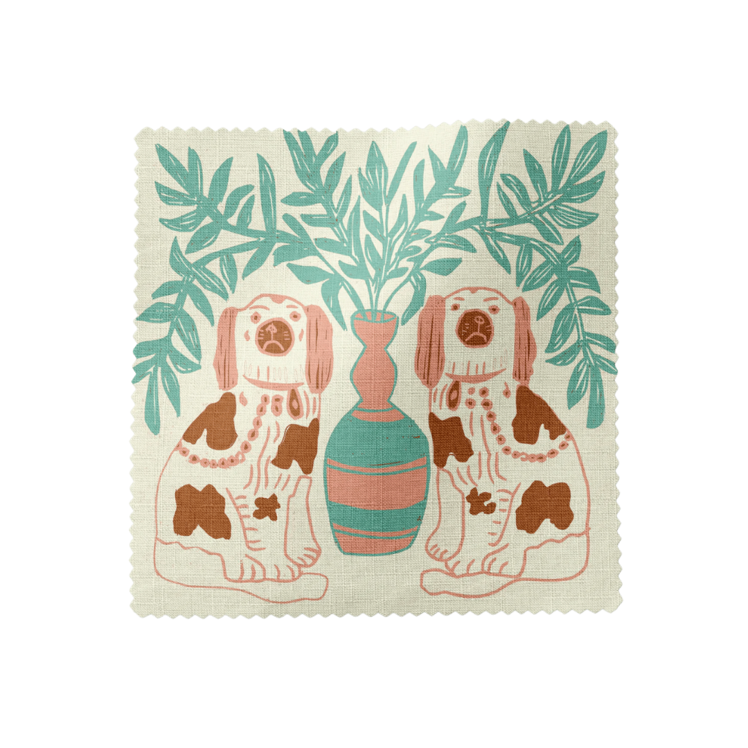 Pair of Dogs Fabric