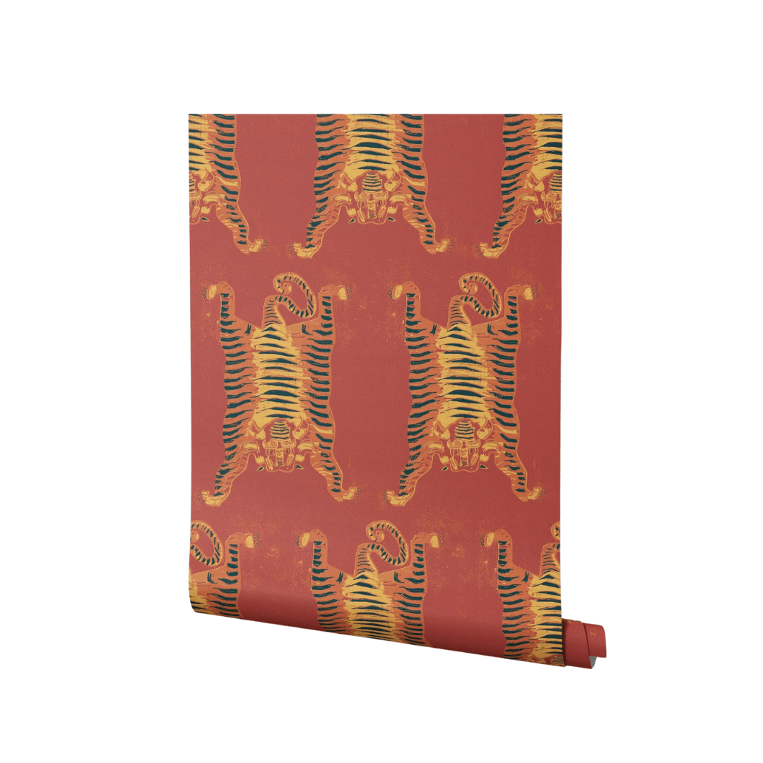 Tibetan Tiger Wallpaper - Burnt Orange