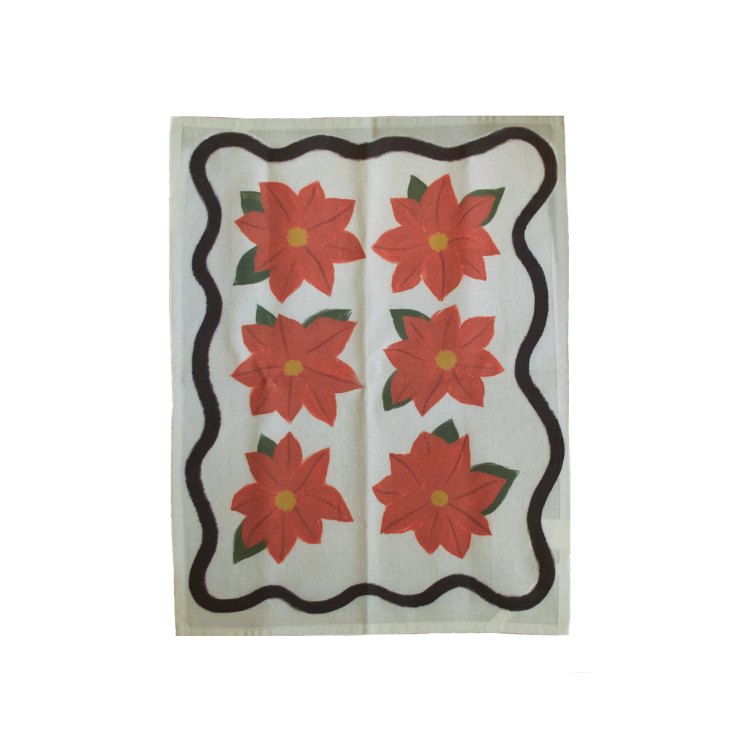 Poinsettia Tea Towel