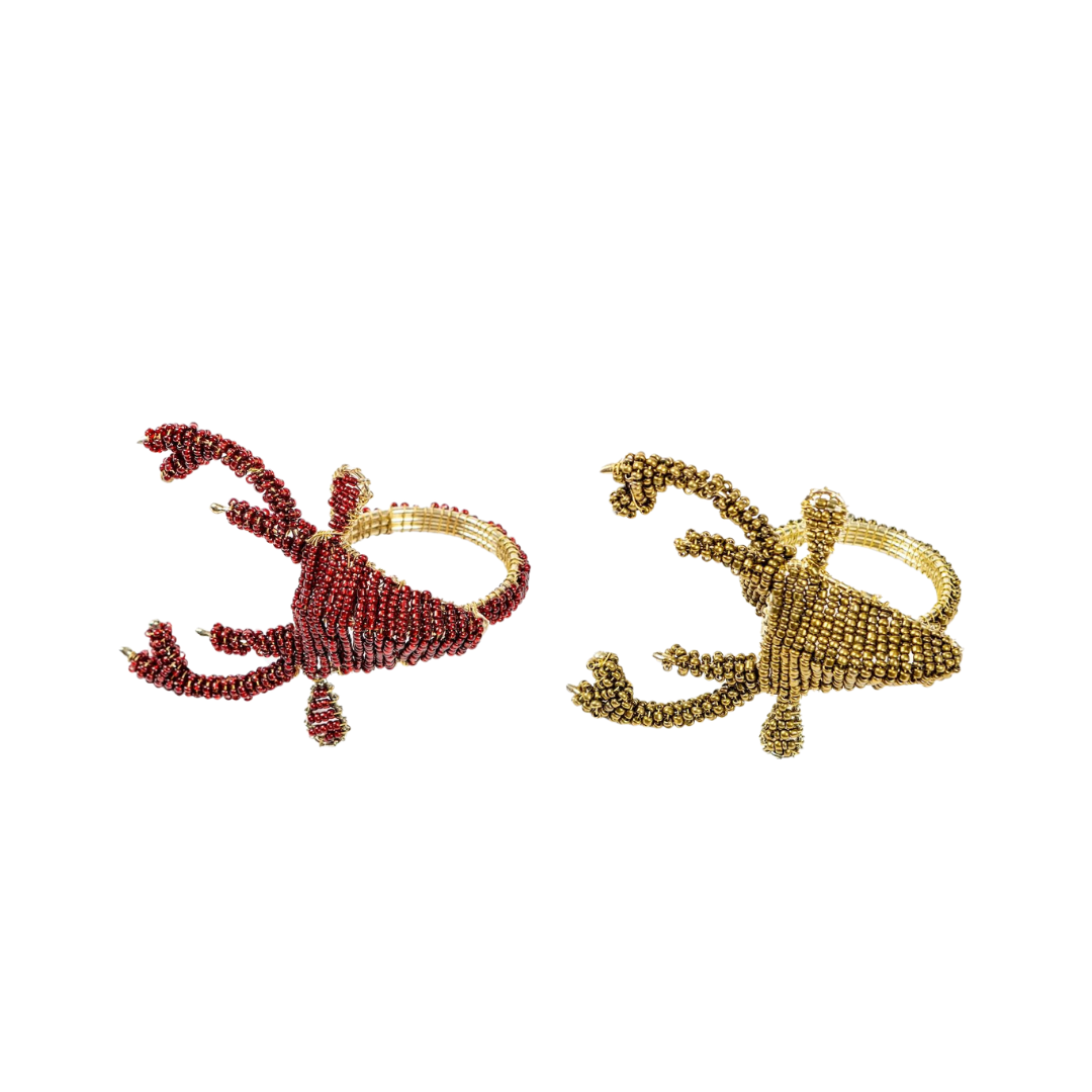 Christmas Beaded Napkin Holder - Set of 2