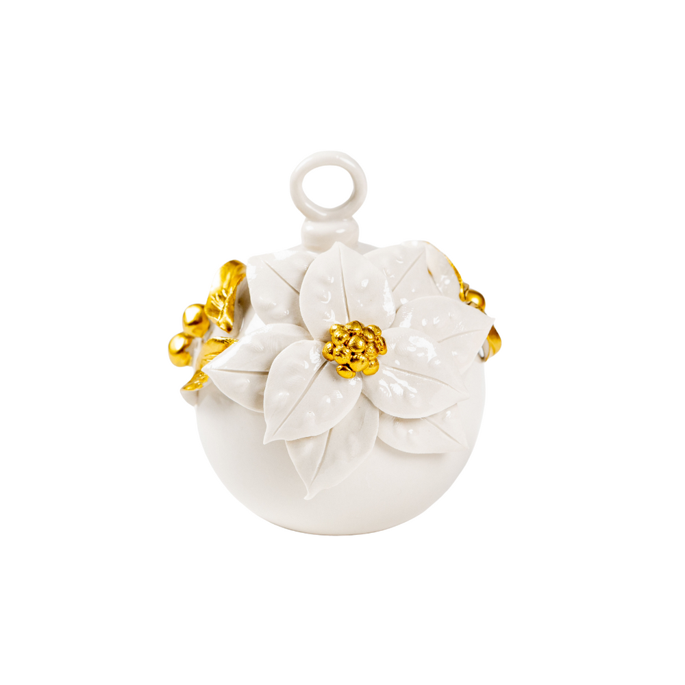 Hand-Painted Porcelain Christmas Bauble - Gold