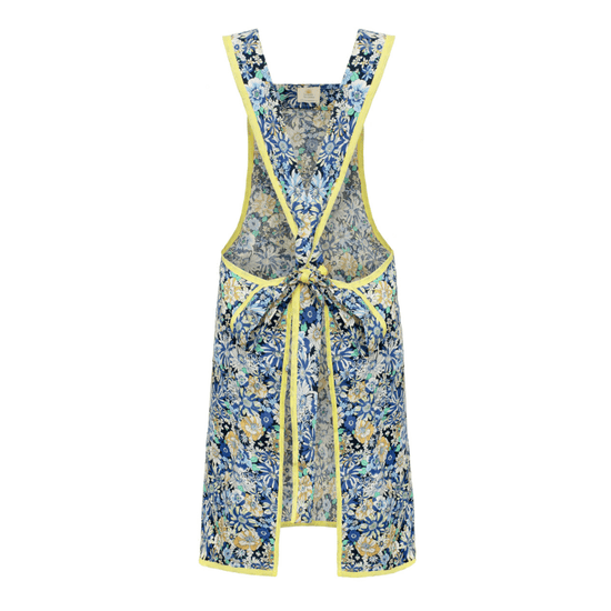 No Frills Apron in Blue Cotton Print