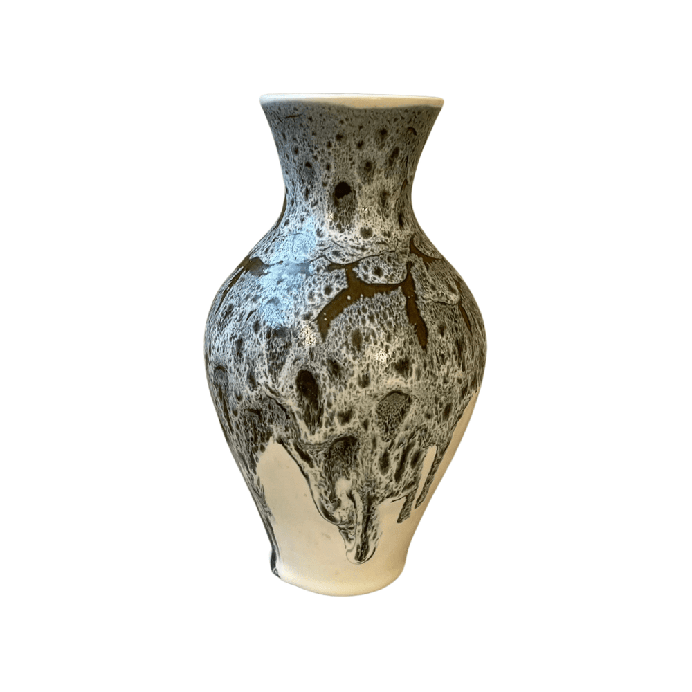 Blue and White Mottled Vase