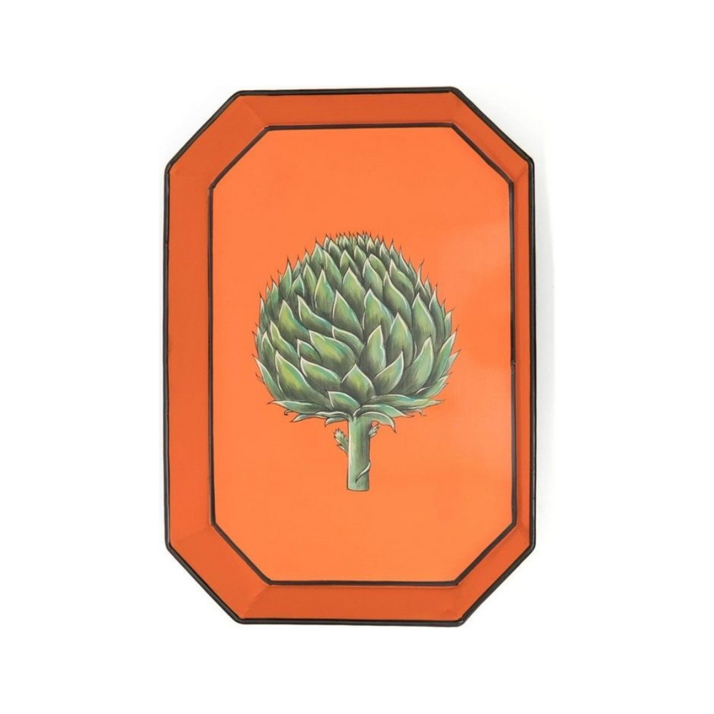 Flora Hand-Painted Iron Tray - Artichoke