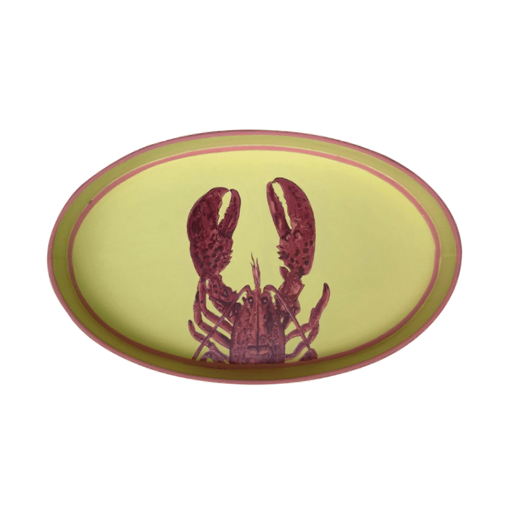 Fauna Hand-Painted Iron Tray - Lobster