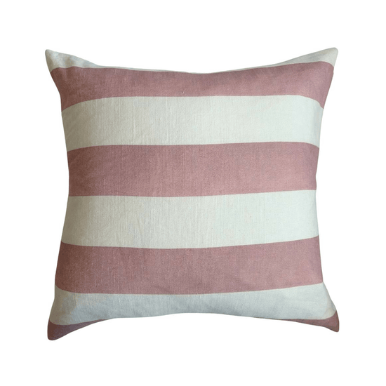 Riviera Striped Linen Cushion - Pink