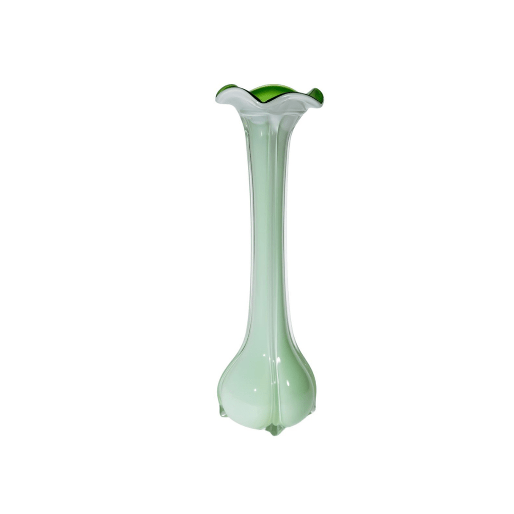 Vintage Green Art Glass Soliflore Vase