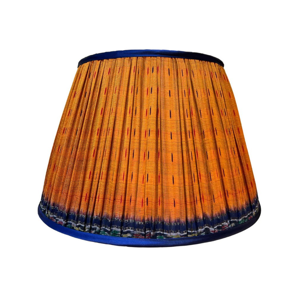 Yellow & Blue Vintage Sari Lampshade 36cm