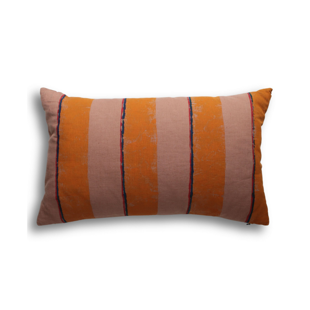 Oaxaca Terracotta Striped Cushion