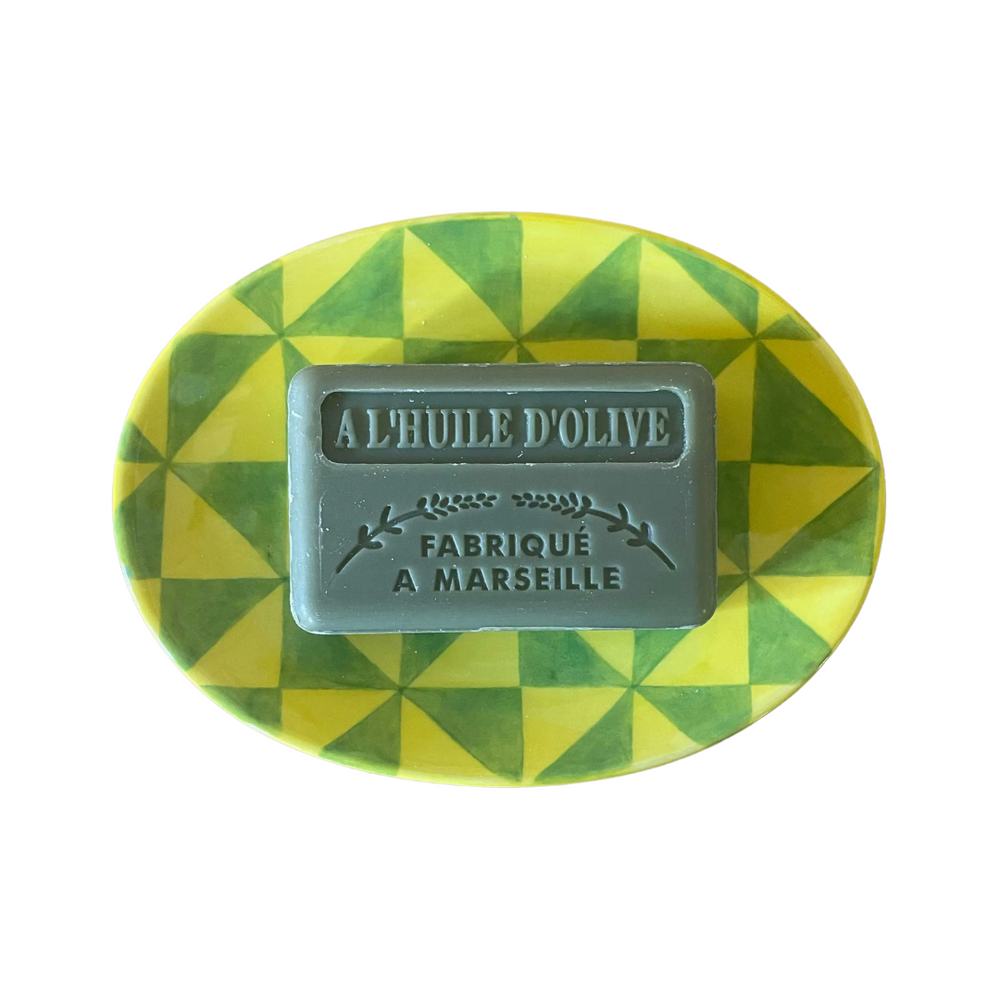 Diamond Soap Dish, Yellow & Green