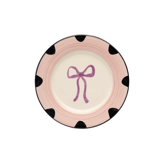 Dessert Plate Pink Bow