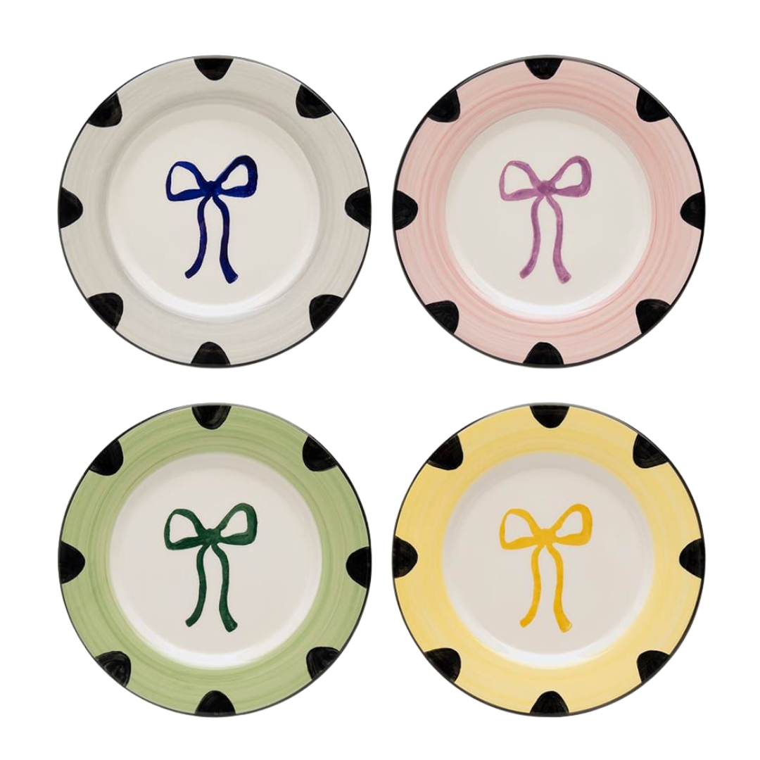 Set of 4 Bow Dessert Plates