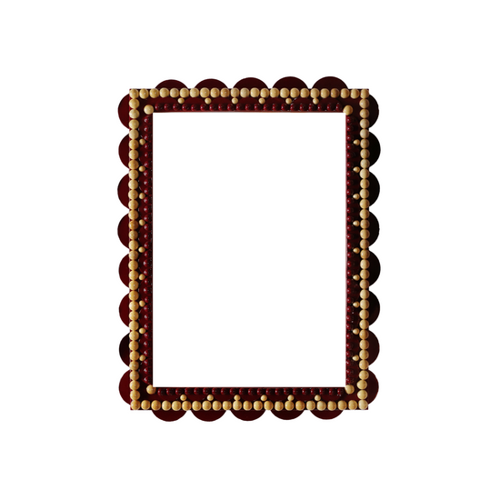 Burgundy & Natural Wood Layered Frame