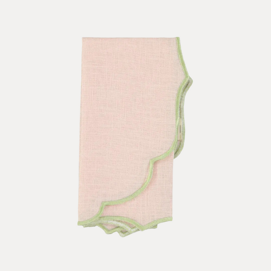 Belmonte Napkin, Baby Pink with Light Green